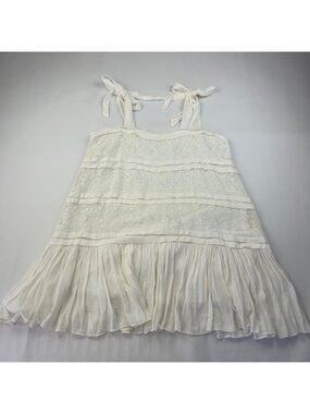 Baevely Ivory Lace Tiered Mini Dress L